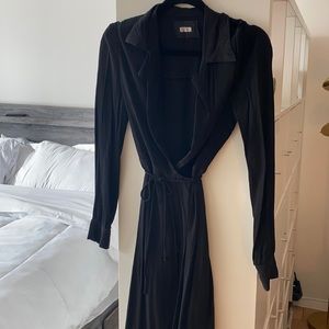 Reformation black wrap dress or light midi duster